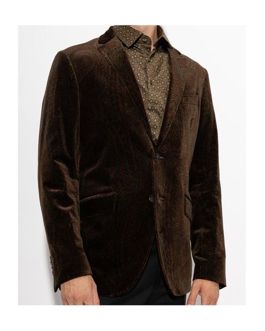 Etro Black Single-Breasted Jacket for men