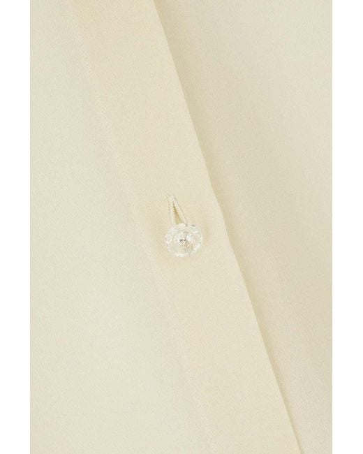 Valentino White Ruffled Collar Button-Up Shirt