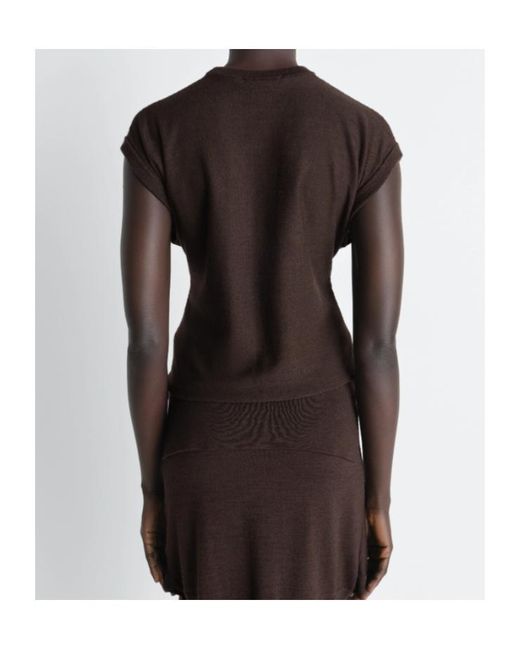 Lemaire Black Sleeveless Buttoned Knitted Top