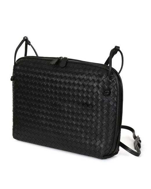 Bottega Veneta Black Knitted Cross-Body Bag