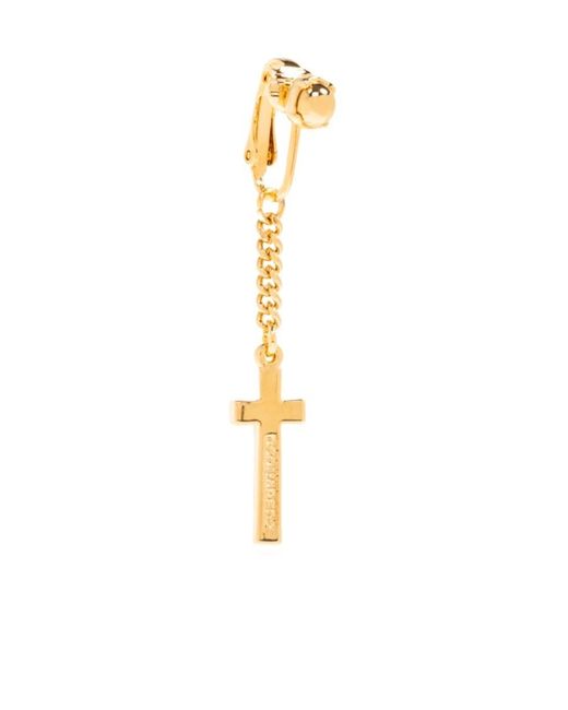 DSquared² White Cross Pendant Clip-On Single Earring for men