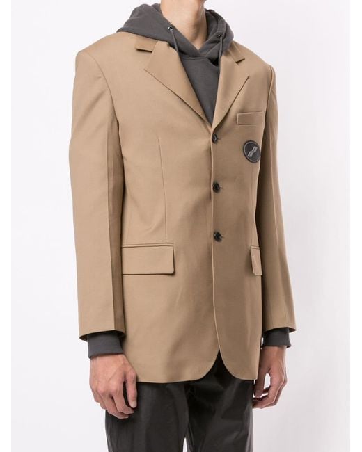 we11done Natural Logo Patch Suit Jacket for men