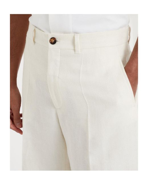 Brunello Cucinelli Natural Mid-Rise Bermuda Shorts for men