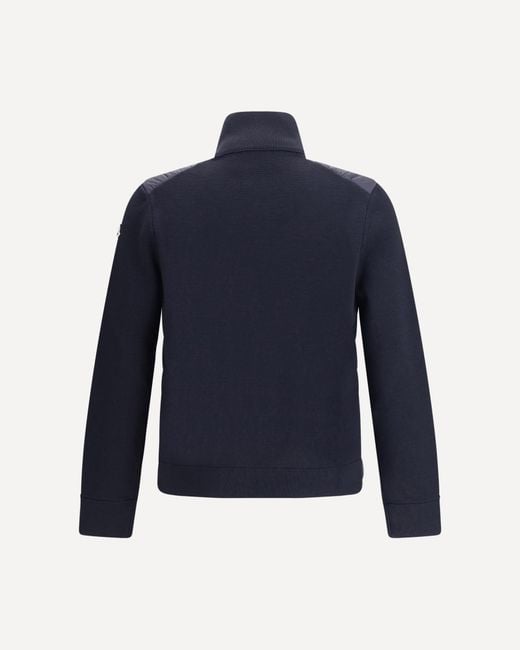 Moncler Blue Long-Sleeved Padded Cardigan for men