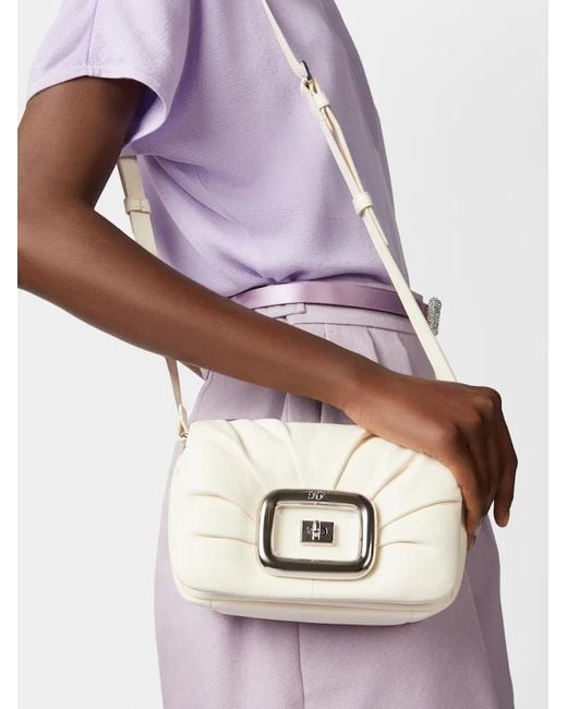 Roger Vivier Natural Logo Engraved Foldover Top Shoulder Bag