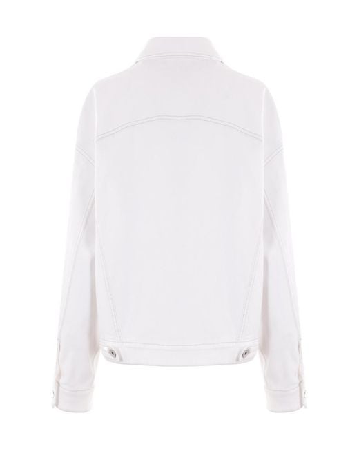 Brunello Cucinelli White Buttoned Denim Jacket