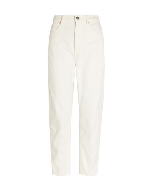 Polo Ralph Lauren White Curved Tapered-Leg Jeans