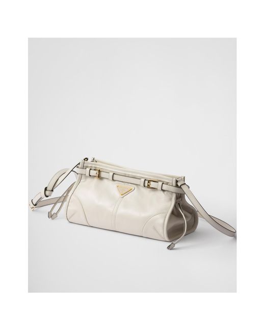 Prada White Small Leather Shoulder Bag