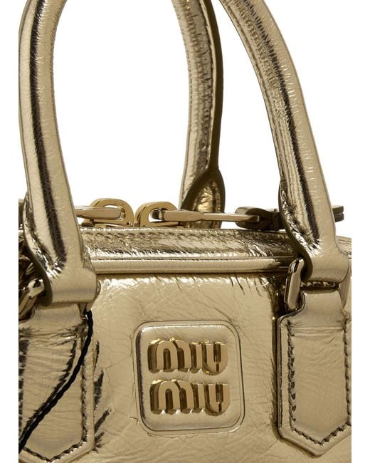 Miu Miu Natural Mini Arcadie Shoulder Bag