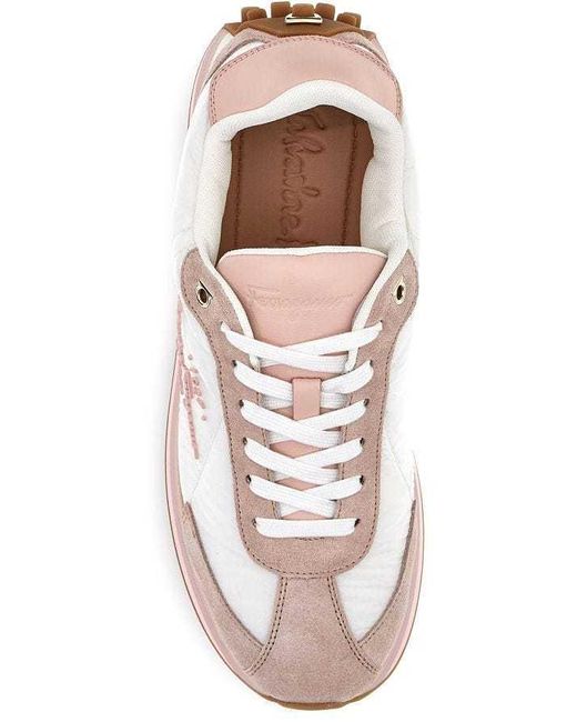 Ferragamo Pink Logo Low-Top Casual Shoes