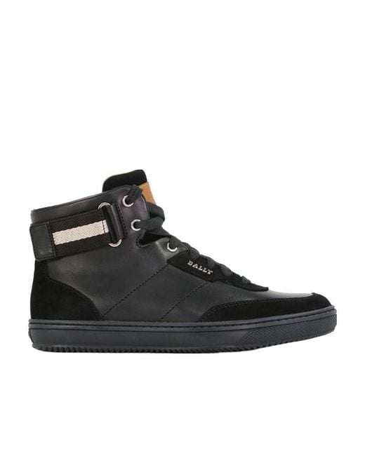Bally Black Logo High-Top Casual Sneakers for men