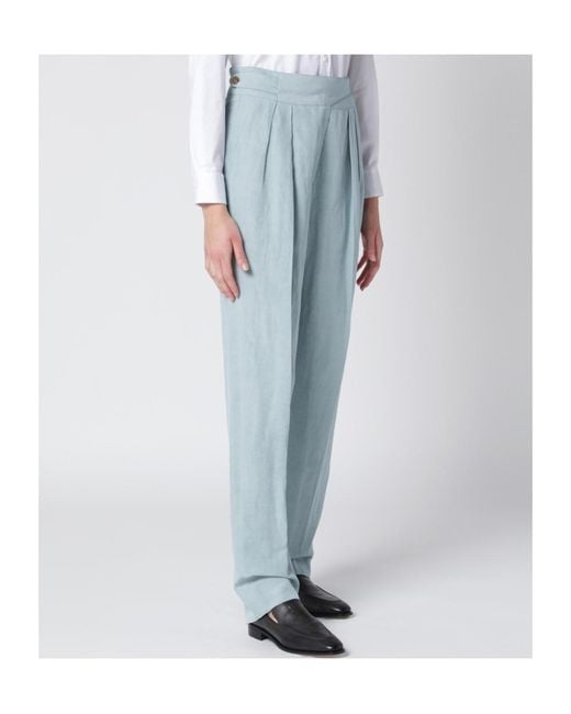 Blazé Milano Blue Button-Up Casual Pants