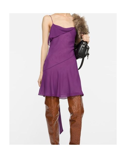 Acne Purple Silk Dress