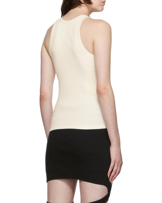Dion Lee White E-Hook Ribbed Tank Top