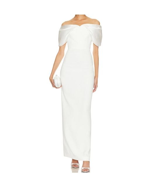Solace London White Dakota Off-Shoulder Maxi Dress