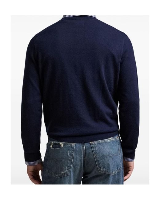 Polo Ralph Lauren Blue Logo-Embroidered Sweater for men