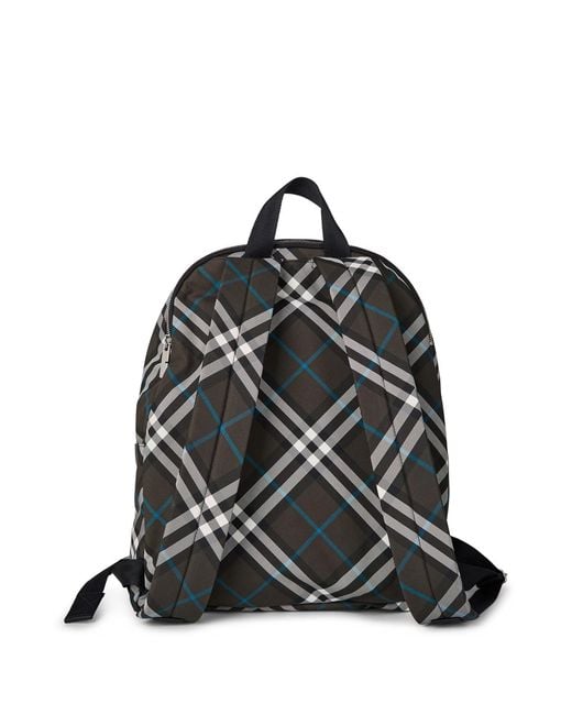 Burberry Black Plaid Backpack for men