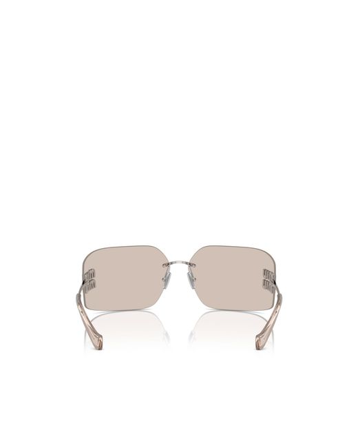 Miu Miu White Eyewear Wraparound Sunglasses