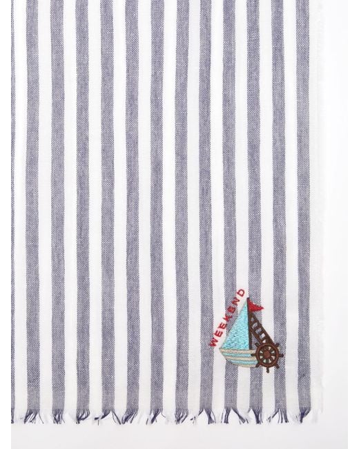 Weekend by Maxmara White Striped Shawl