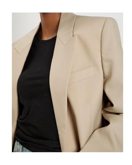 Saint Laurent Natural Wool Blazer Jacket