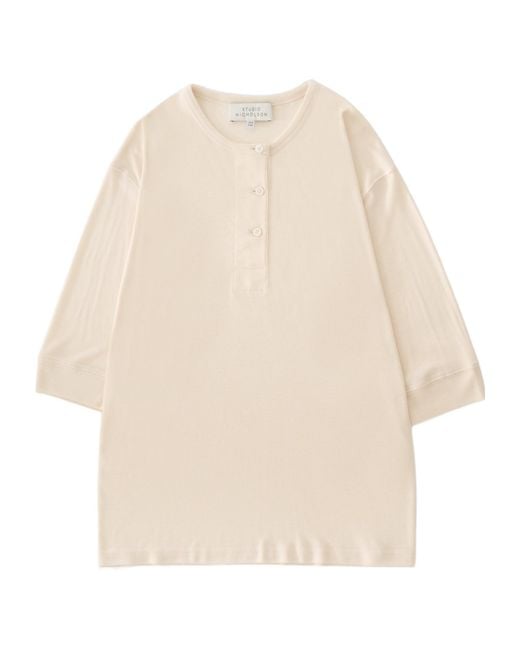 Studio Nicholson Natural Button-Collar Top