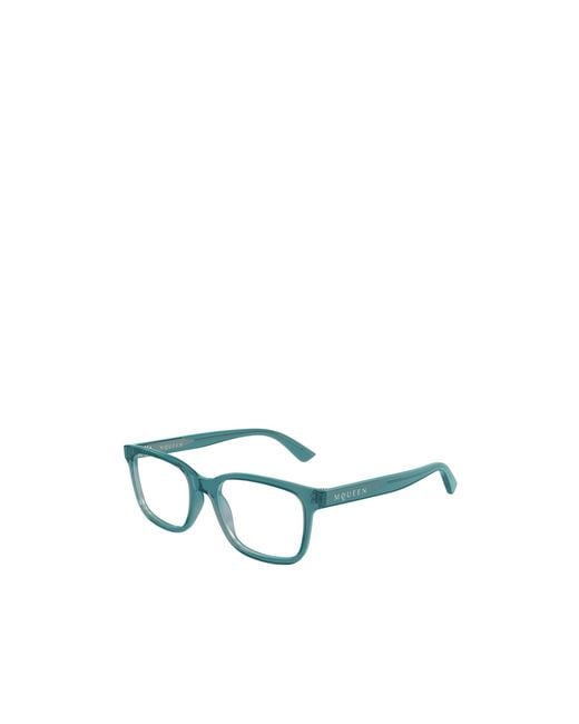 McQueen Blue Eyewear Square Frame Glasses for men