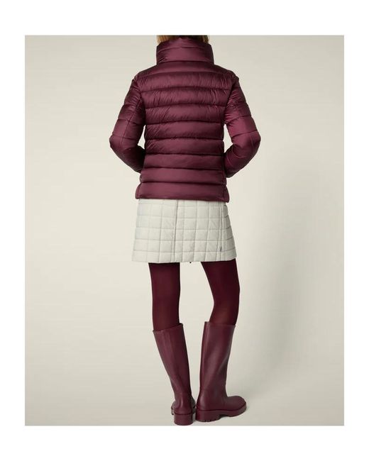 Save The Duck Purple Zip-Up Puffer Jacket