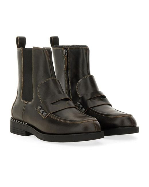 Ash Black Rivet Chelsea Boots