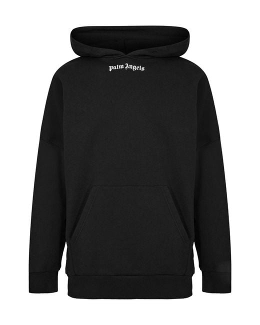 Palm Angels Black Hooded Pullover Sweatshirt for men