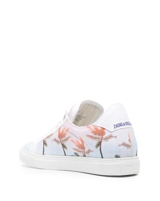 Zadig & Voltaire White Flask Low-Top Sneakers