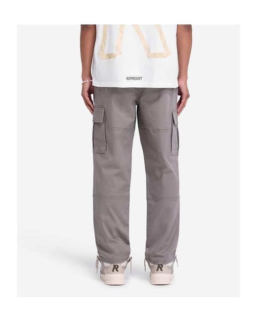 Represent Gray Straight-Leg Cargo Pants for men
