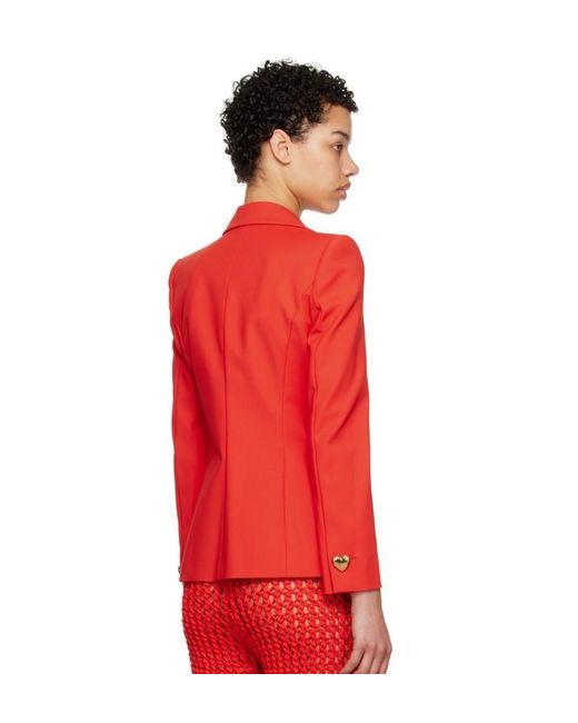 Moschino Red Logo Blazer