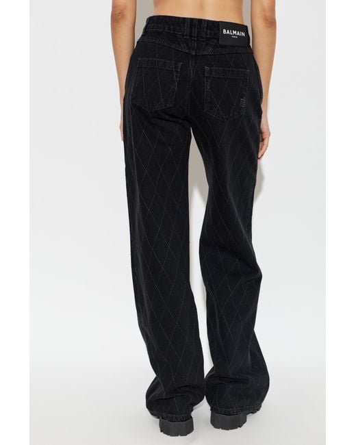 Balmain Black Belt Jeans