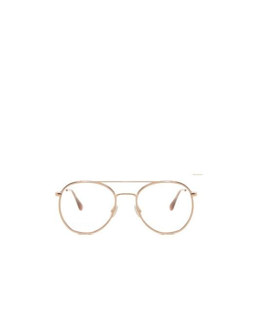 Jimmy Choo White Eyewear Round Frame Glasses