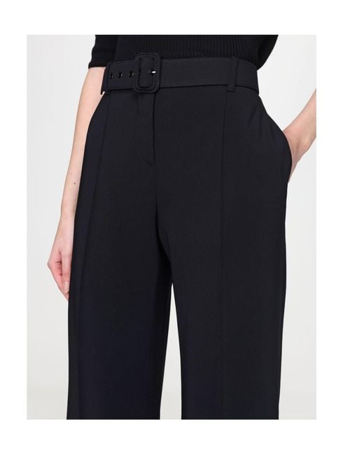 Ermanno Scervino Black Belted Wide-Leg Pants