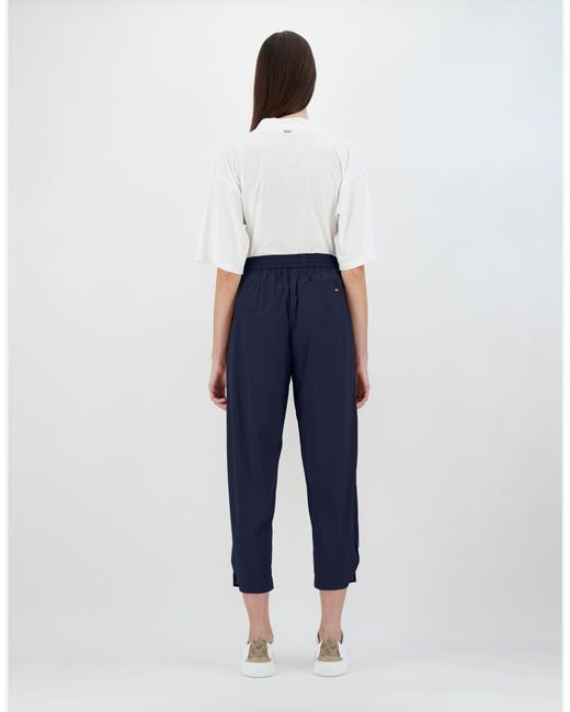 Herno Blue Lightweight Drawstring Cropped Trousers