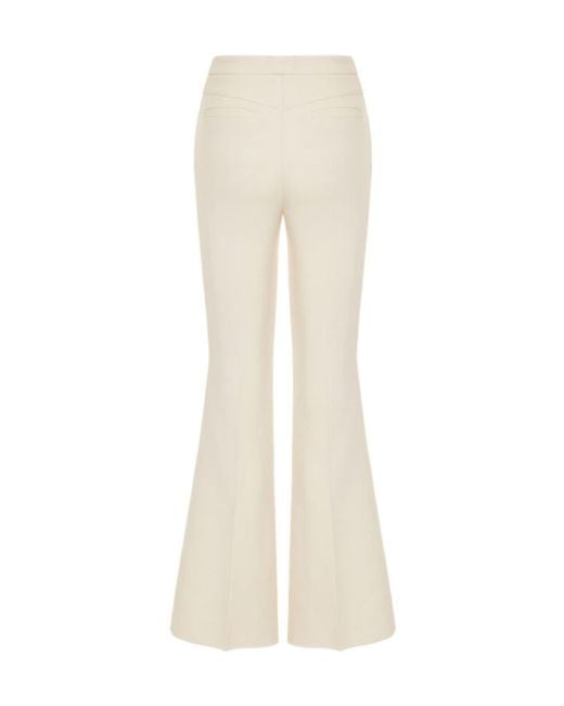 Etro White Flared Wool-Blend Tricotine Trousers