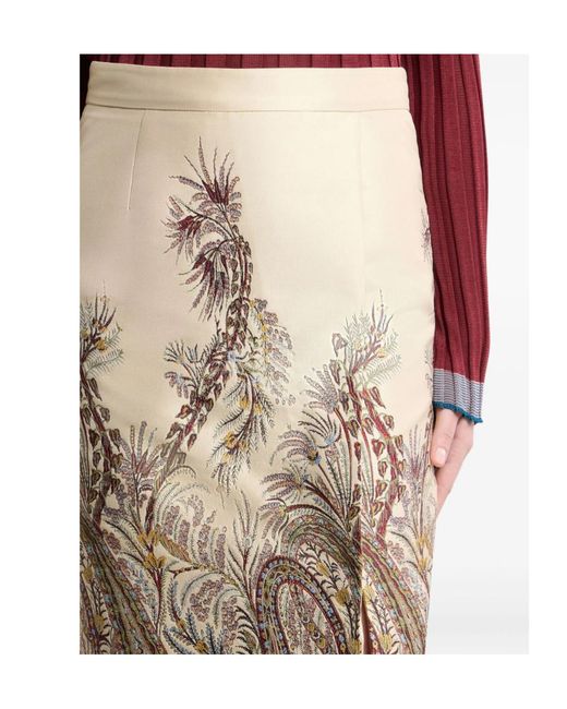 Etro Natural Paisley Jacquard Skirt