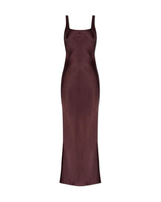 Samsøe & Samsøe Purple Sanuna Square-Neck Split Dress