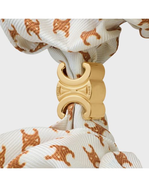 Céline Metallic Mini Triomphe Scrunchy