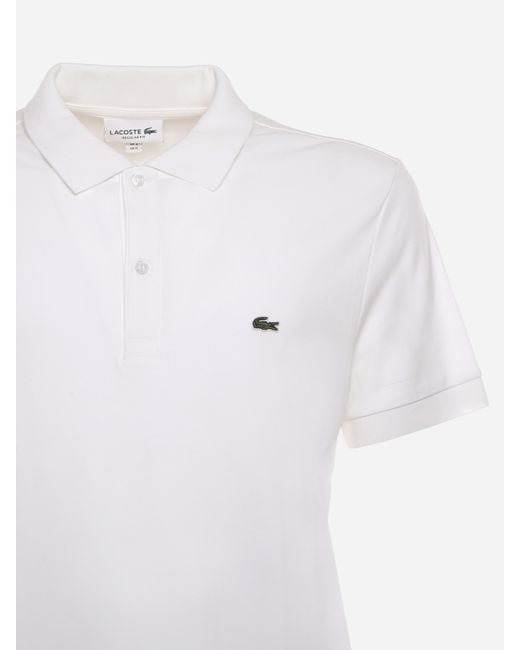 Lacoste White Logo Patch Regular Fit Polo Shirt for men