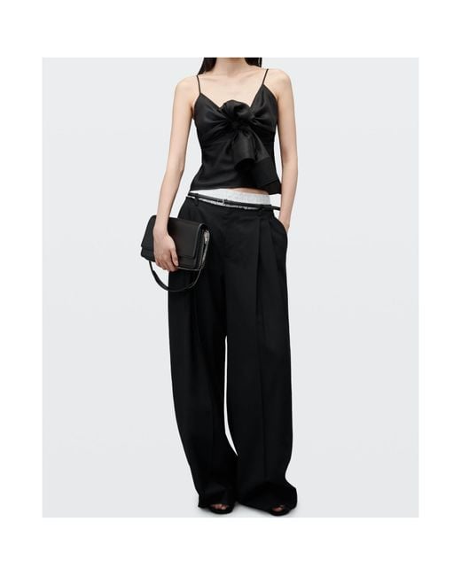 Alexander Wang Black Mid-Rise Layered Boxer Tailored Pant