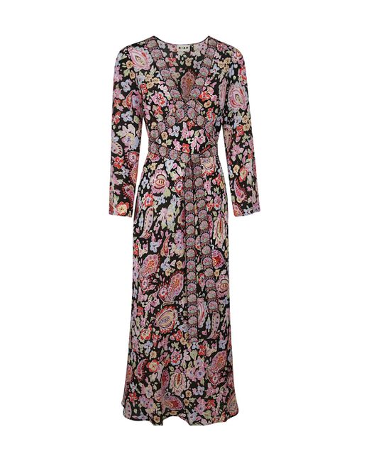 Rixo Multicolor Floral Print Maxi Dress