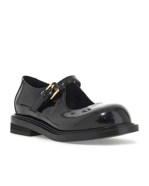 Moschino Black Buckled Mary Jane Shoes