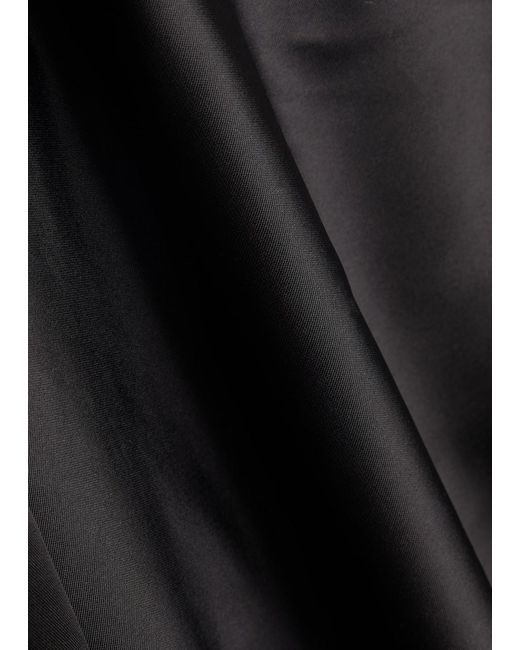 Jonathan Simkhai Black Alice Draped Satin Top