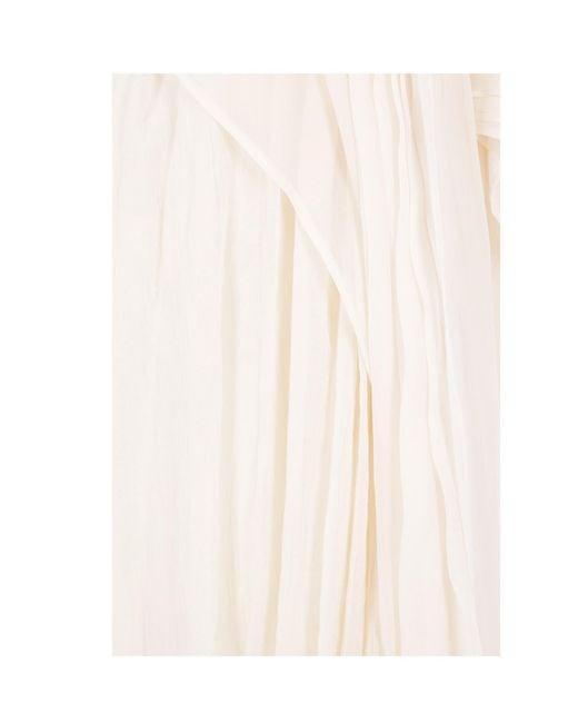 Yohji Yamamoto White Pleated Draped Dress