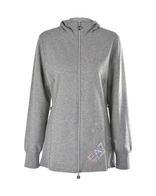 EA7 Gray Letter Printed Casual Jacket