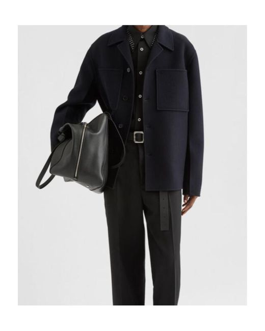 Jil Sander Blue Buttoned Shirt Jacket for men