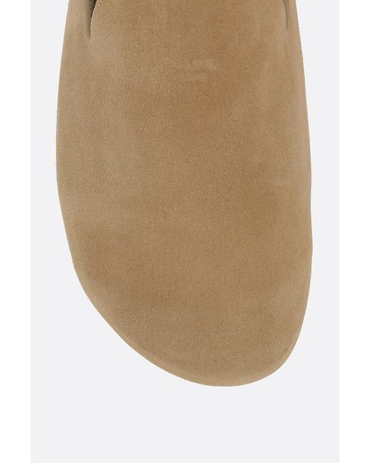 Prada Brown Logo-Embossed Round-Toe Slippers for men