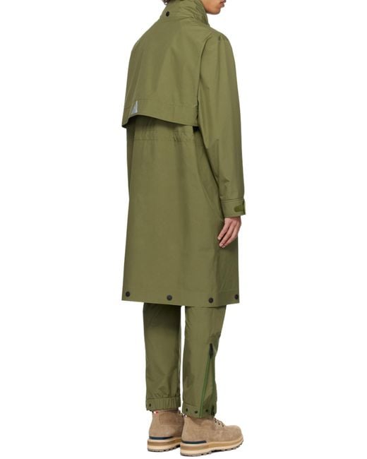 Moncler Green Grenoble High Neck Long Parka for men